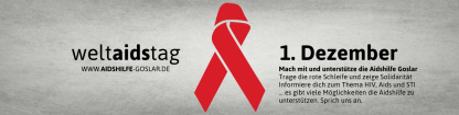 Banner Weltaidstag 2023 der Aidshilfe Goslar e.V.