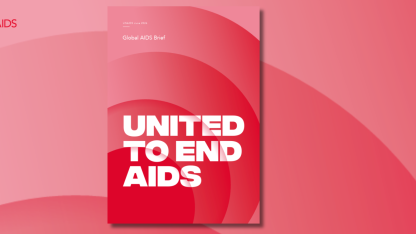 Cover des UNAIDS-Berichts von Juni 2026; Text: United to end AIDS