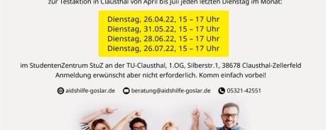 Testaktion Clausthal Flyer zur Testaktion Clausthal